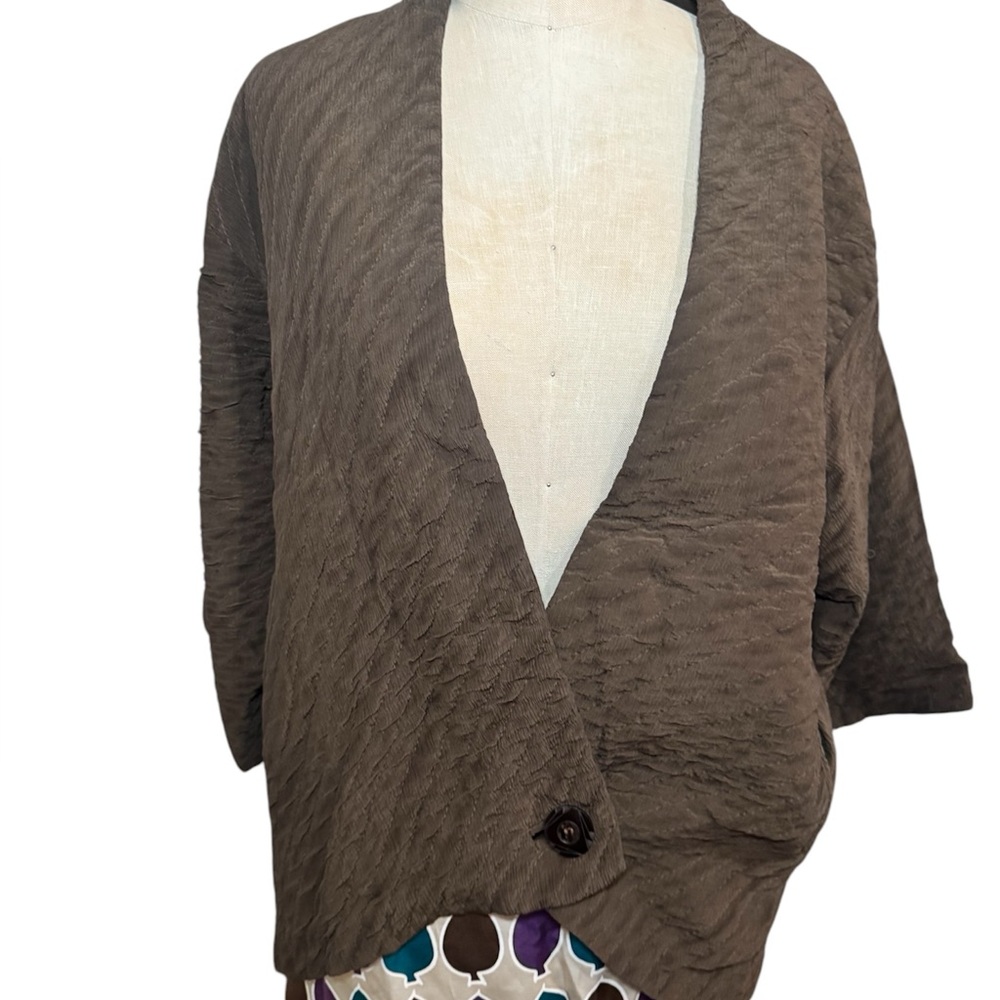Kiss of the wolf hand painted silk kimono quilted jacket size xs